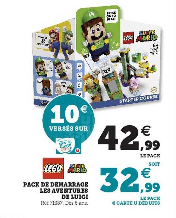 pack de démarrage les aventures de luigi lego super mario
