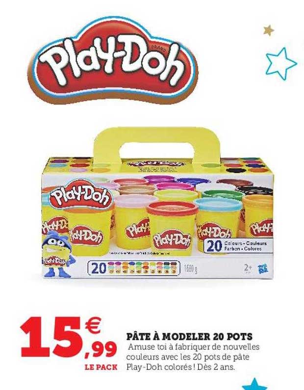 pâte à modeler 20 pots play-doh