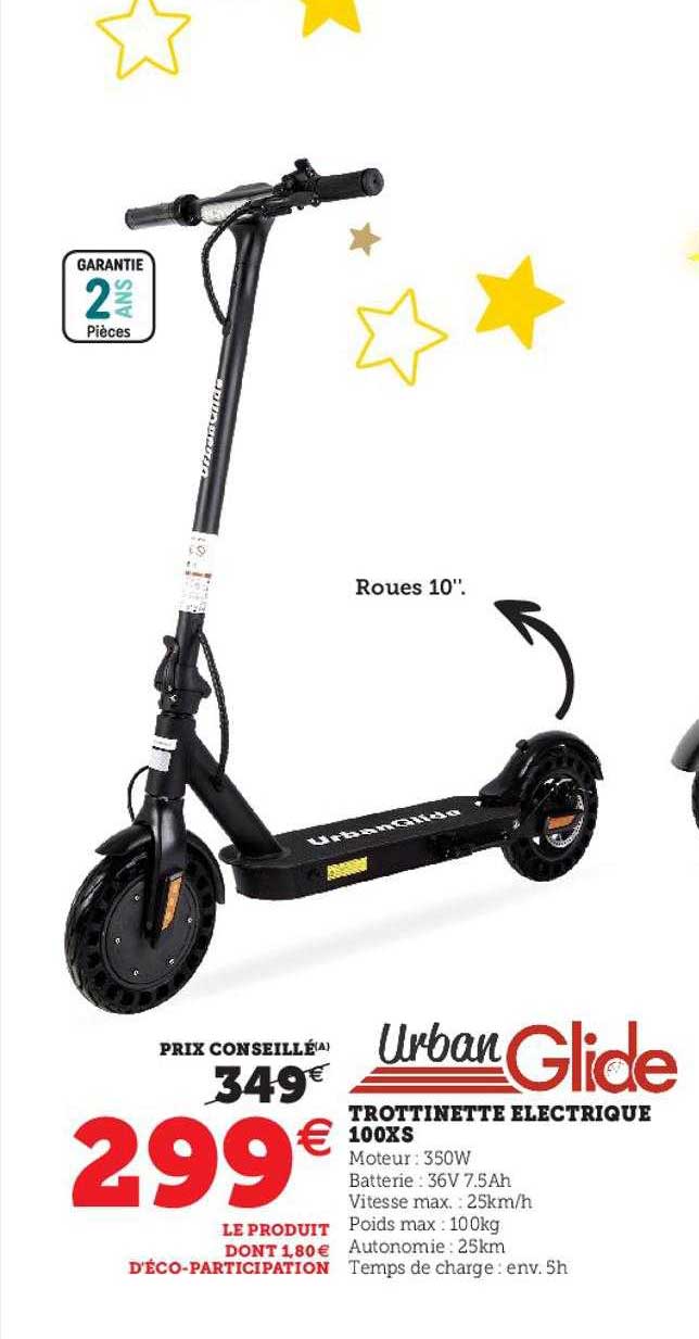 trottinette électrique 100xs urban glide