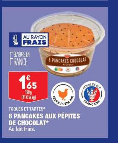 6 Pancakes Aux Pépites De Chocolat Toques Et Tartes