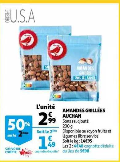 Amandes Grillées Auchan