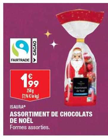 assortiment de chocolats de noël isaura
