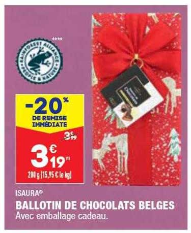 ballotin de chocolats belges isaura