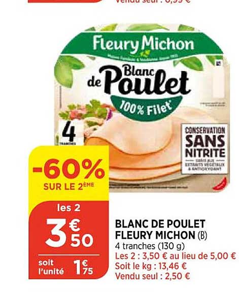 blanc de poulet fleury michon