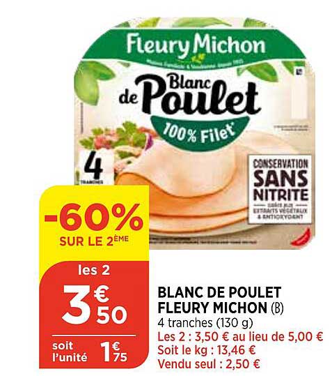 blanc de poulet fleury michon
