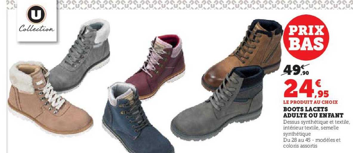 Boots Lacets Adulte Ou Enfant U Collection