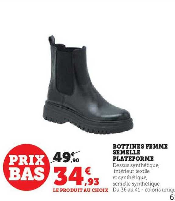 bottines femme semelle plateforme