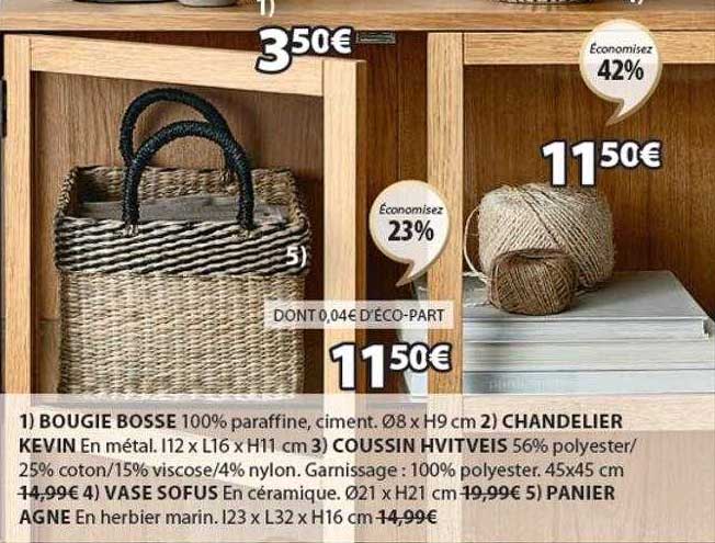 bougie bosse, chandelier kevin, coussin hvitveis, vase sofus, panier agne