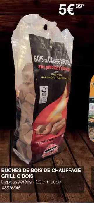 bûches de bois de chauffage grill o'bois