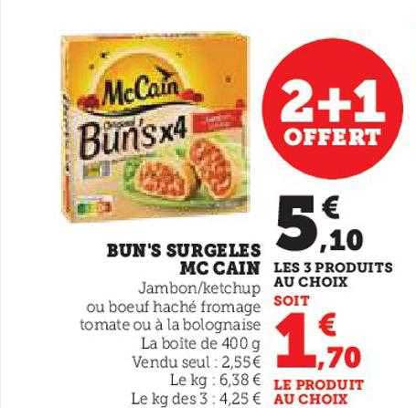 bun's surgelés mc cain