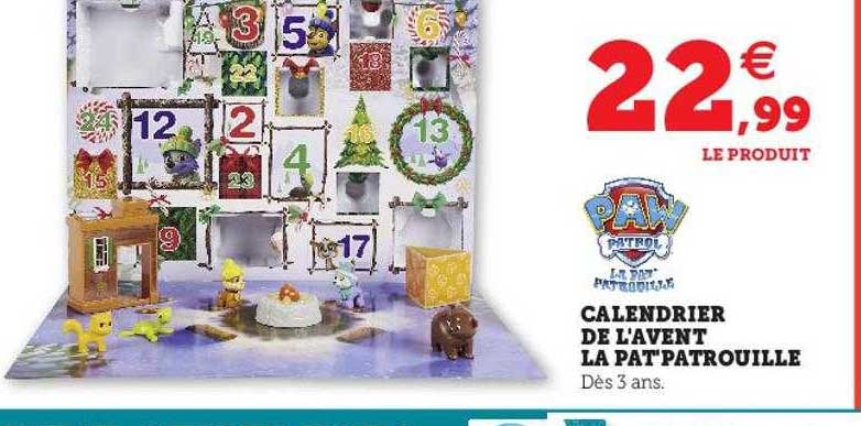 calendrier de l'avent la pat patrouille