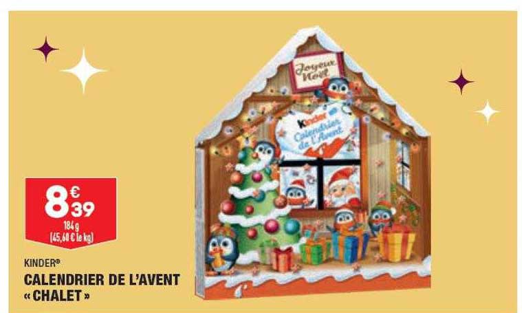 calendrier de l'avent «chalet» kinder