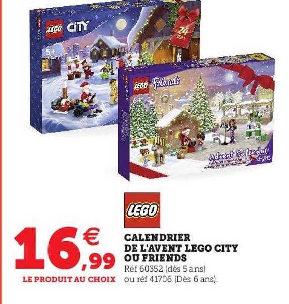 calendrier de l'avent lego city ou friends