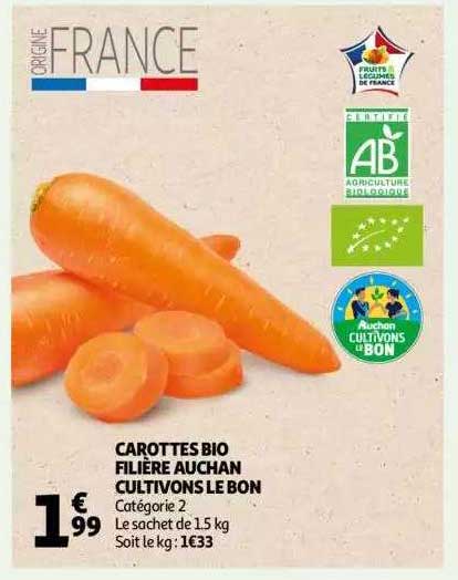 carottes bio filière auchan cultivons le bon