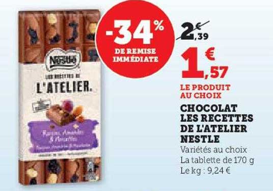 chocolat les recettes de l'atelier nestlé