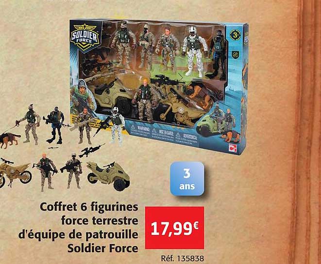 coffret 6 figurines force terrestre d'équipe de patrouille soldier force