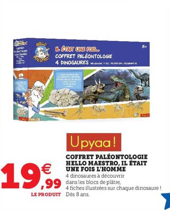 coffret paléontologie hello maestro, il était une fois l'homme upyaa!