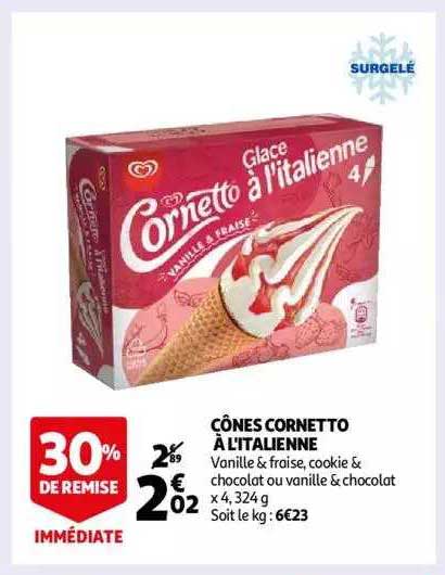 cônes cornetto à l'italienne