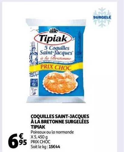 coquilles saint-jacques à la bretonne surgelées tipiak