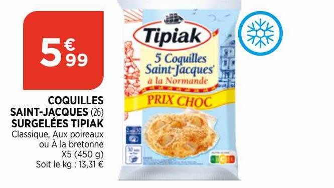 coquilles saint-jacques surgelées tipiak