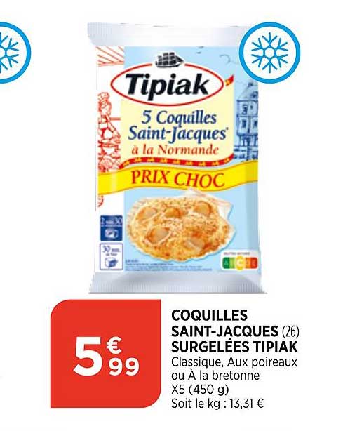 coquilles saint-jacques surgelées tipiak