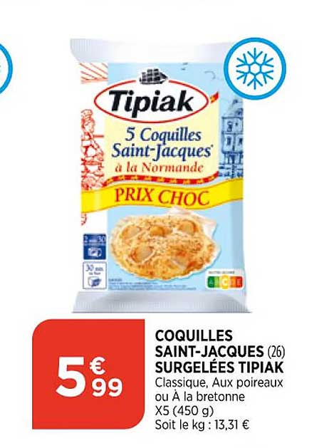 coquilles saint-jacques surgelées tipiak