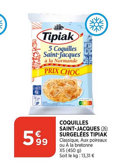coquilles saint-jacques surgelées tipiak