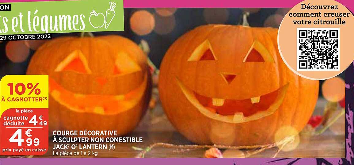 courge décorative à sculpter non comestible jack' o' lantern