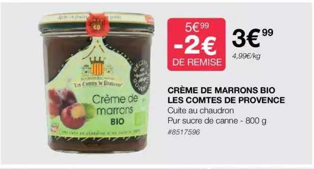 Crème De Marrons Bio Les Comtés De Provence