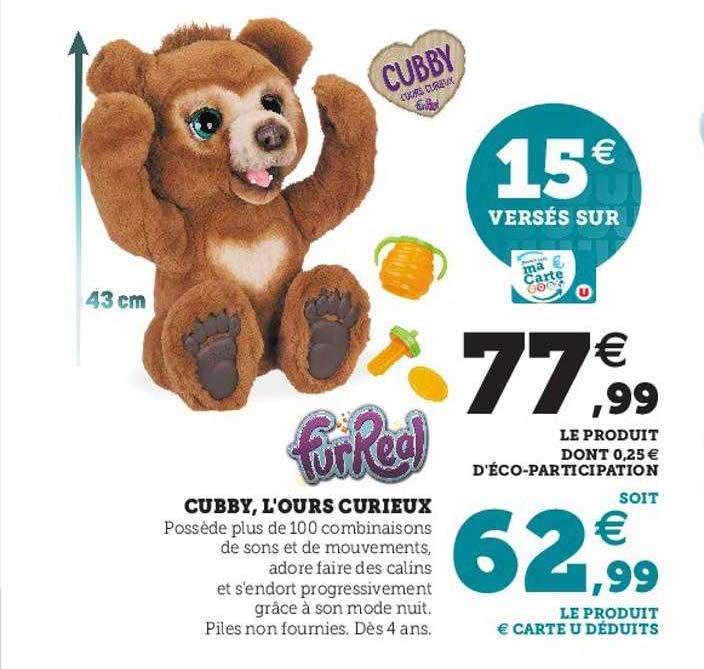 cubby, l'ours curieux furreal