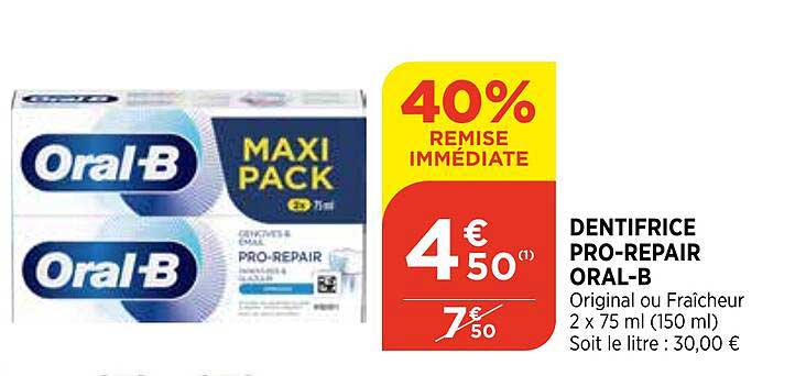 dentifrice pro-repair oral-b