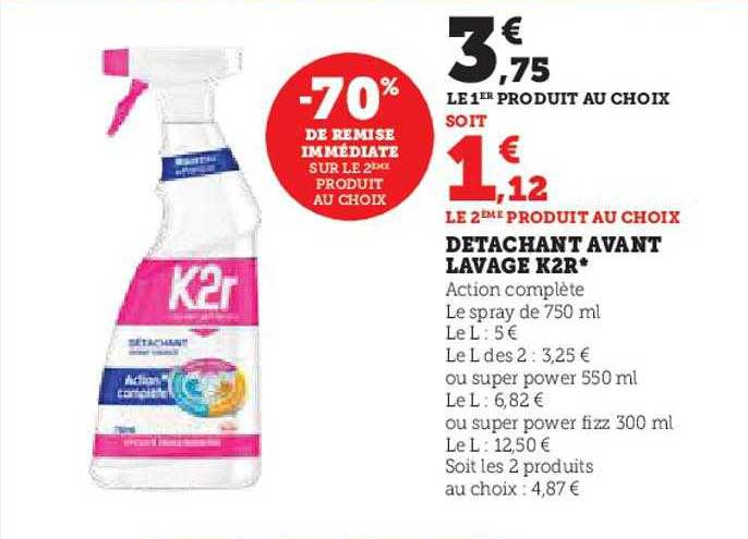 détachant avant lavage k2r