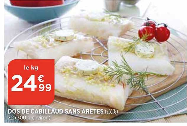 dos de cabillaud sans arêtes