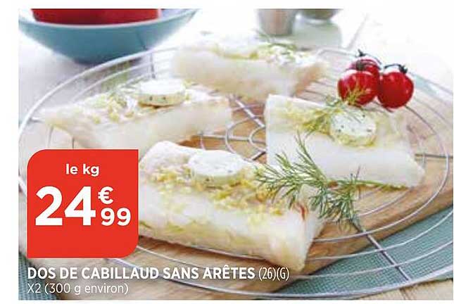 dos de cabillaud sans arêtes