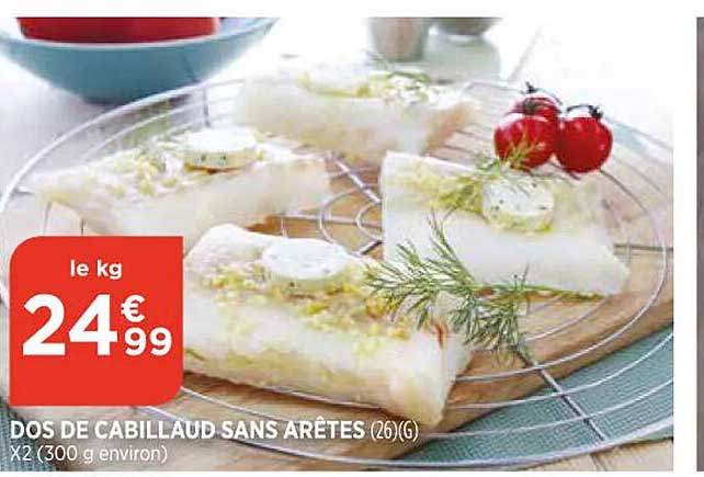 dos de cabillaud sans arêtes