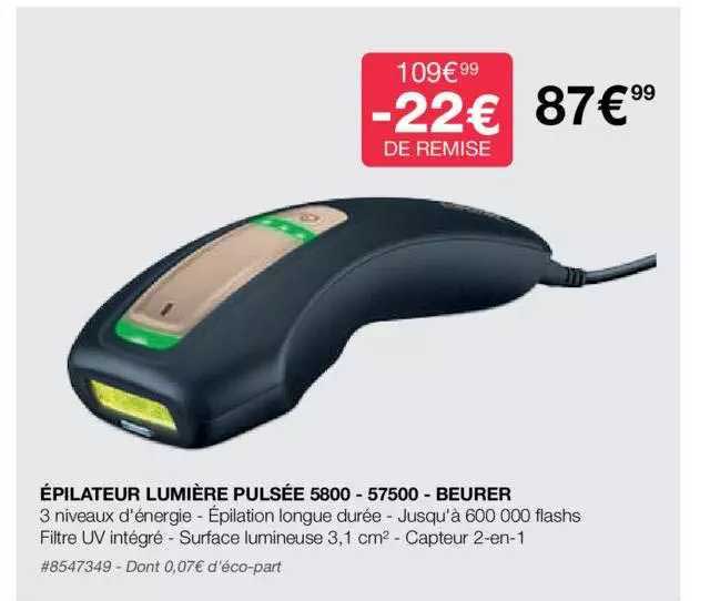 épilateur lumière pulsée 5800 - 57500 - beurer
