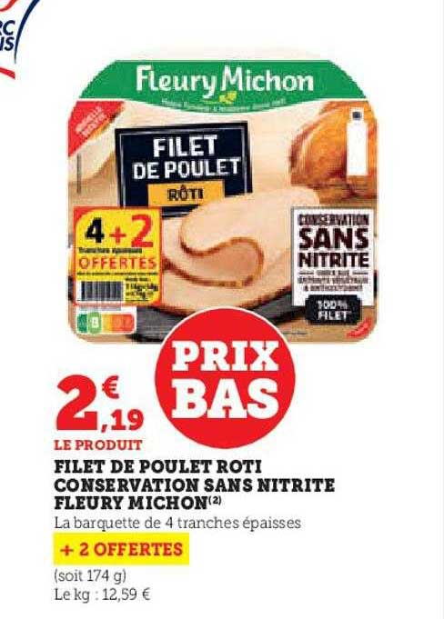 filet de poulet rôti conservation sans nitrite fleury michon