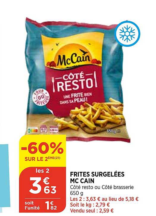 frites surgelées mc cain