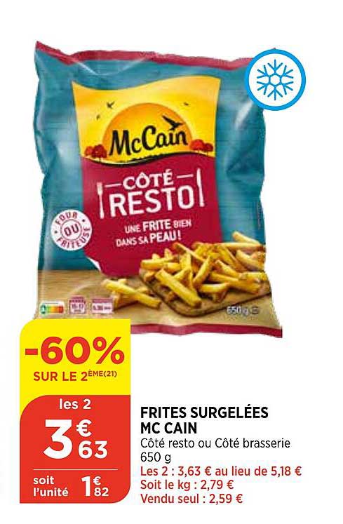 frites surgelées mc cain