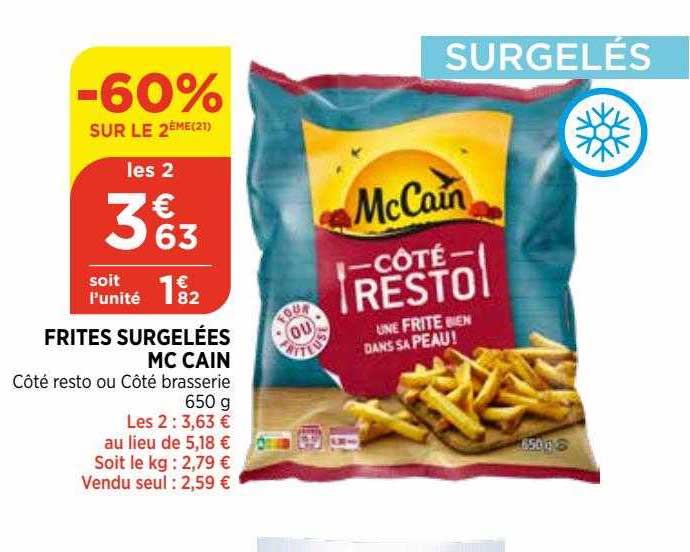 Frites Surgelées Mc Cain