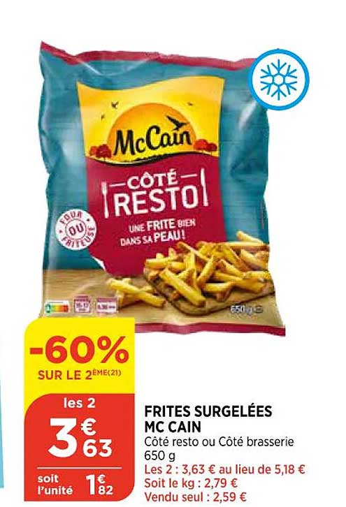 frites surgelées mc cain