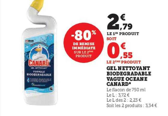 gel nettoyant biodégradable vague océane canard
