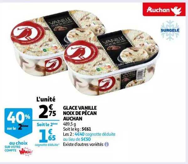 Glace Vanille Noix De Pécan Auchan