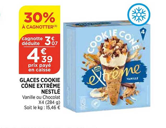 Glaces Cookie Cône Extrême Nestlé