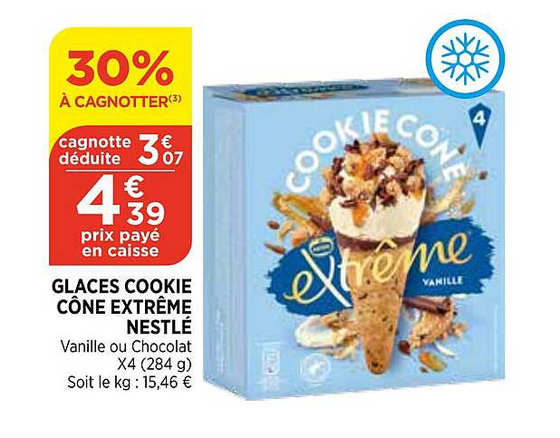 Glaces Cookie Cône Extrême Nestlé