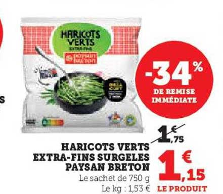 haricots verts extra-fins surgelés paysan breton