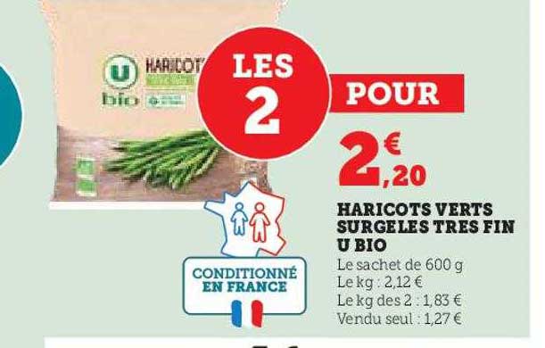 Haricots Verts Surgelés Très Fin U Bio