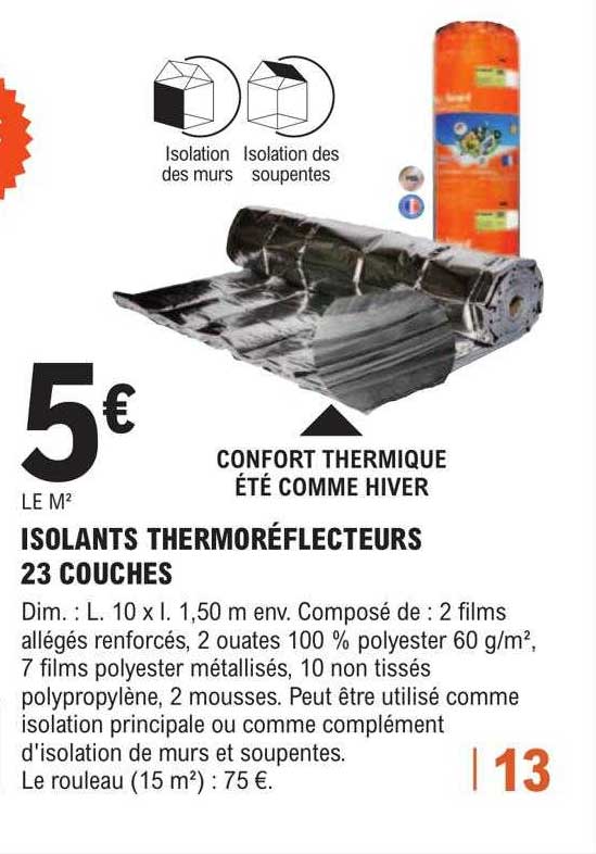 isolants thermoréflecteurs 23 couches