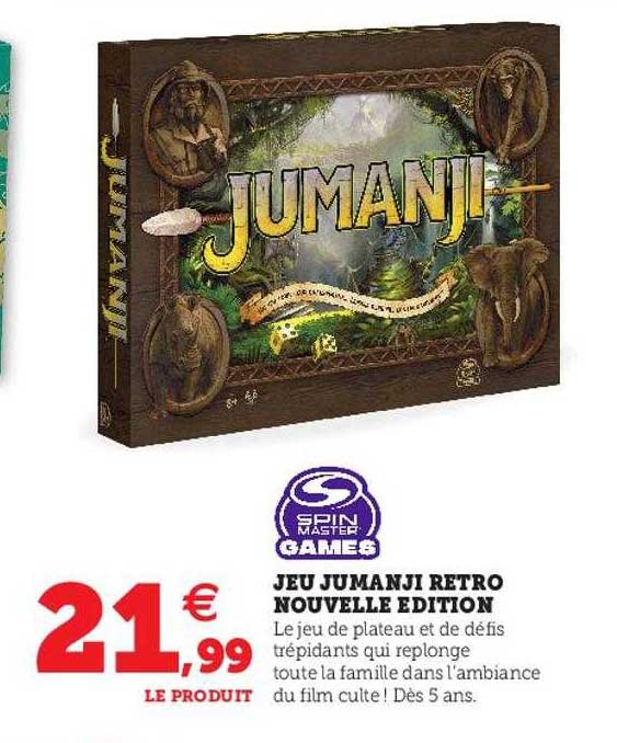jeu jumanji rétro nouvelle édition spin master games