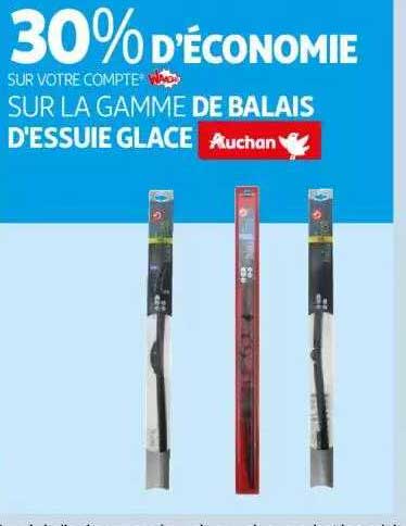 la gamme de balais d'essuie glace auchan